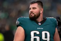 Eagles guard Landon Dickerson carted off late into Sunday's open practice